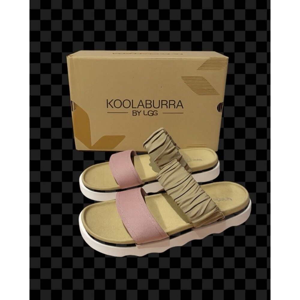 Koolaburra by UGG Tayla Women’s Two Tone Slide Sandals Double Strap Size 9 NIB